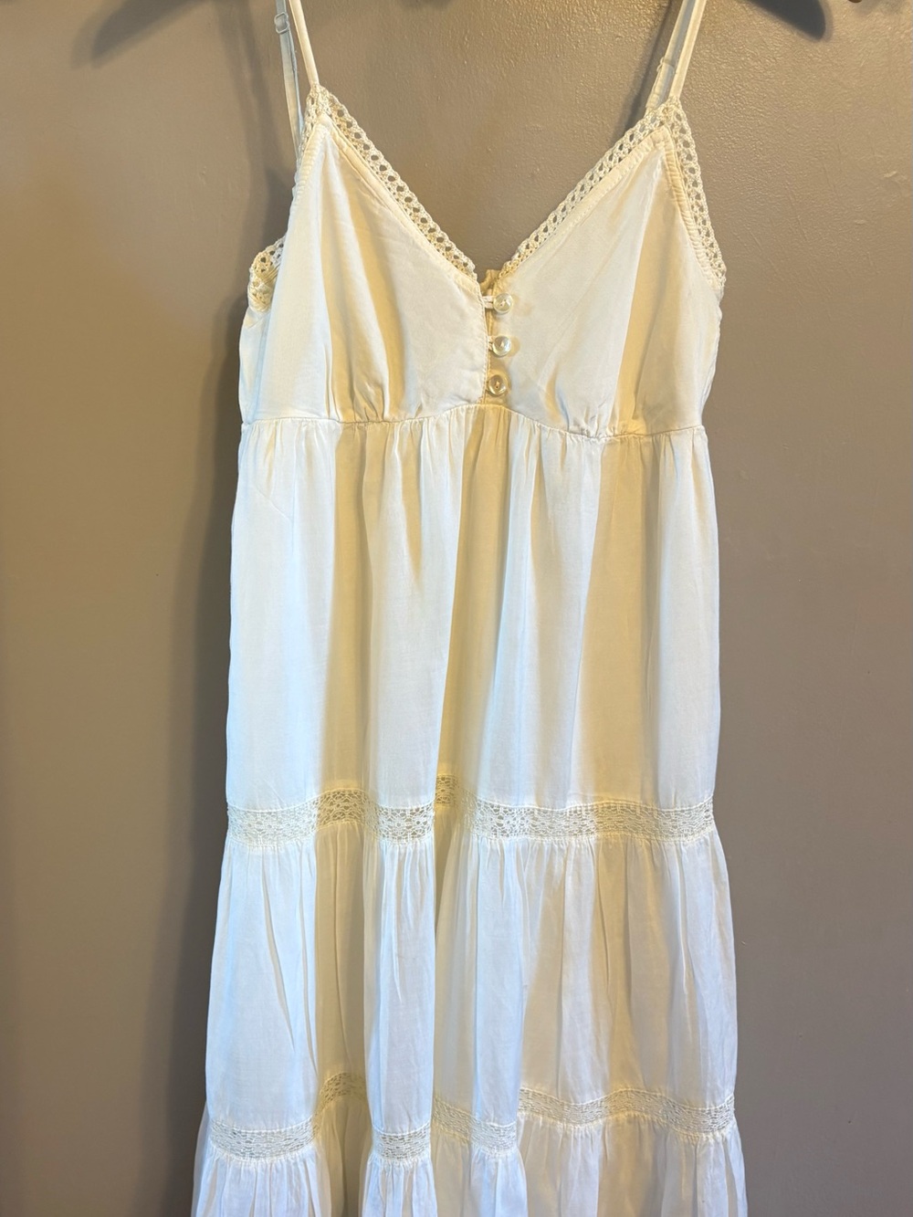 H&M Cream Lace-Trim Slip Dress size 8